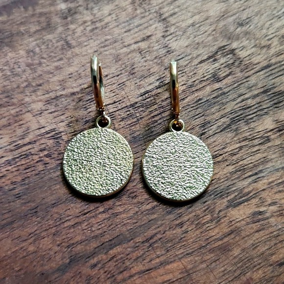 Smiley Hoop Dangle Earrings - Picture 4 of 4